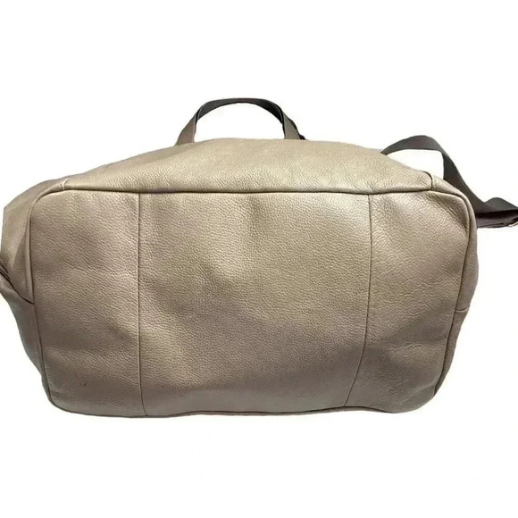 Storksak Noa Leather Diaper Bag Gray Crossbody Strap Double Handles Changing Pad - Picture 7 of 11